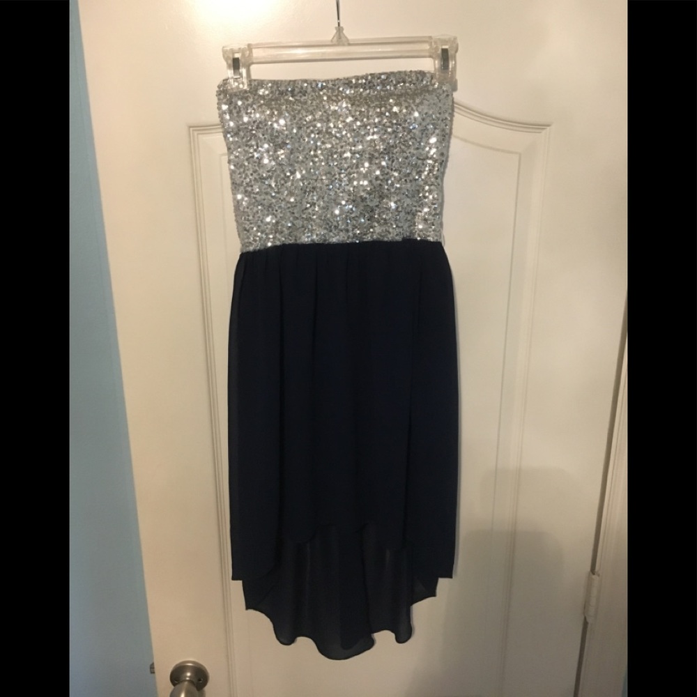 Sweetheart cut high-low dress